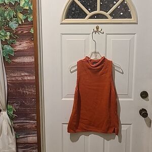Ladies Small Worth Orange Sleeveless Knit Shell